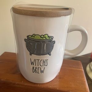 Rae Dunn WITCHES BREW mug with coaster lid